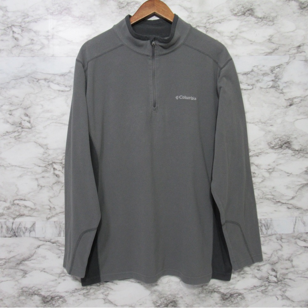 Columbia Gray Quarter-Zip Fleece Pullover Size XL